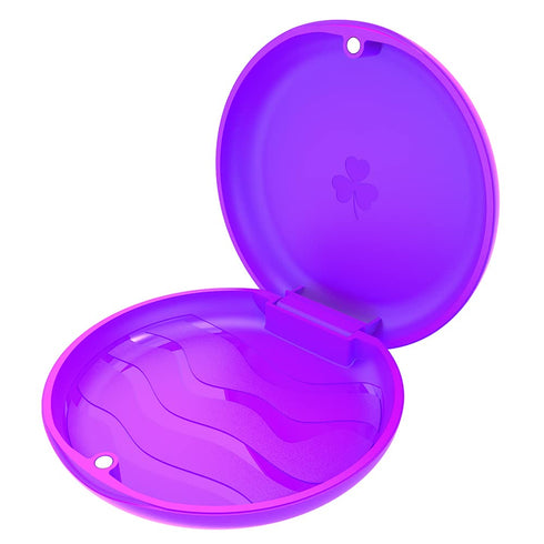 ARGOMAX 2 PCS Purple Thin and Light Aligner Case, Magnetic Closure Retainer Holder, Easy to Carry