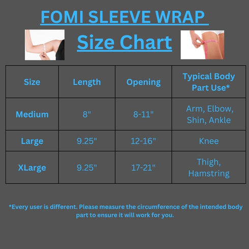 FOMI Hot Cold Gel Ice Compression Sleeve, Flexible Wrap for Knee, Ankle, Foot Pain Relief, Medium Size