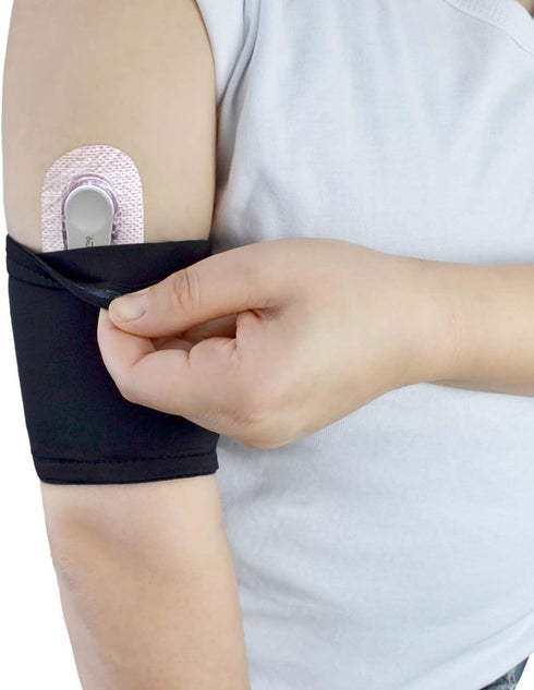 Diabetic Sensor Armband Diabetes Sensor Cover Protects Insulin Pod During Sports and Swimming Washable and Reusable (M)