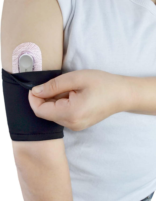 Diabetic Sensor Armband Diabetes Sensor Cover Protects Insulin Pod During Sports and Swimming Washable and Reusable (M)