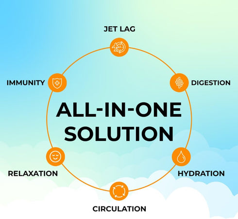 Travel Vitamin Tonic for Flight - Jet Lag, Hydration, Circulation, Immune Support, Passion Fruit Tangerine, 15 Sticks