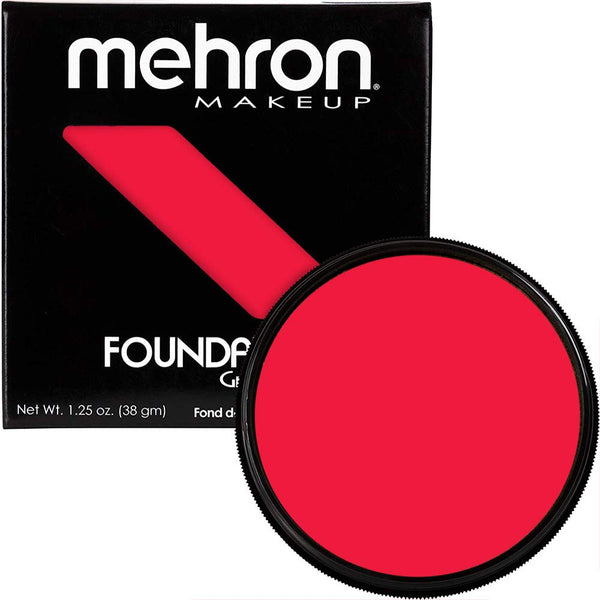 Mehron Makeup Foundation Greasepaint | Stage, Face Paint, Body Paint, Halloween Makeup, Really Bright Red, 1.25 oz (38