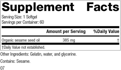 Standard Process Sesame Seed Oil - Whole Food Antioxidant, Healthy Blood, Immune Support Supplement, Liver Support and Liver Supplement with Sesame Seed Oil - 60 Softgels