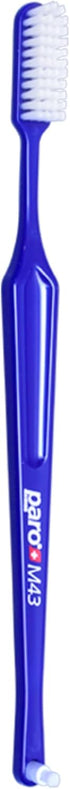 Paro M43 Toothbrush 708 - Compact Brush Head with Medium Bristles, 4 Rows, 43 Tufts, 3 Pack Multi Color