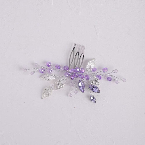 YERTTER Wedding Crystal Leaf Bridal Hair Comb Clip, Pearl Wedding Hair Accessories for Bride, Bridesmaid, Flower Girls