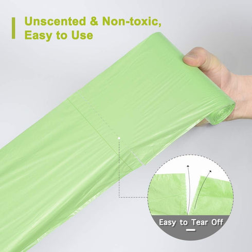 Jaoul Trash Bags 1.2 Gallon, Strong & Unscented Mini Garbage Bags for Kitchen, Bathroom, Office, Green, 80 Counts