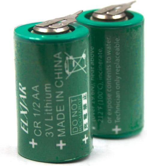 (2-Pack) CR1/2AA-SLF 3V Lithium Battery, Replacement for VARTA CR 1/2 AA Series with Tabs 2 Pin (10mm +)