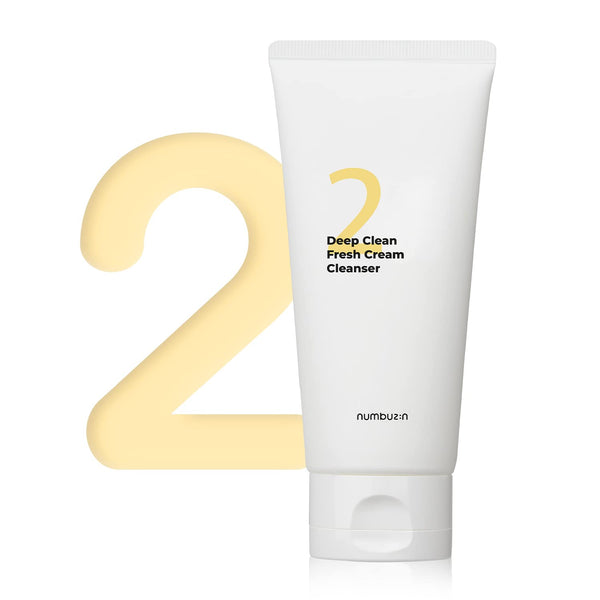 numbuzin No.2 Deep Clean Fresh Cream Cleanser, 4.05 fl oz, Rich Foam Face Wash with Natural Cleansing Ingredients