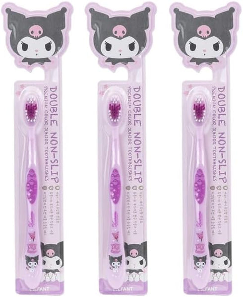 Cute Individually Packaged Toothbrush Set, Compact Head, Purple, 3 Count