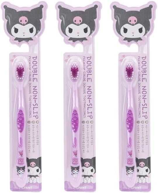 Cute Individually Packaged Toothbrush Set, Compact Head, Purple, 3 Count