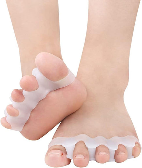 2 Pairs Toe Separators, Gel Toe Spacers for Bunion, Hammer Toe Straightener, Toe Correctors for Foot Pain Relief