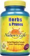 Natures Life Herbs & Prunes 400mg Senna & Herbal Blend for Healthy Digestion Support, 250 Tabs, Non-GMO