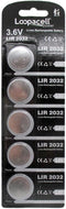 My Battery Supplier 5 Loopacell LIR2032 Lithium Rechargeable 3.6V Coin Cell Batteries