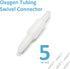 5PCS Oxygen Tubing Swivel Connector Supply for Home Oxygen, 360 Degree Swivel, Avoid Tube Tangles, Oxygen Concentrator Accessories