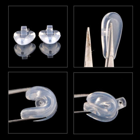 Soft Silicone Air Chamber Eyeglass Nose Pads, 14mm, 5 Pairs Screw-in Replacement Nosepads for Eyewear