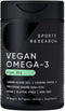 Sports Research Vegan Omega-3 Fish Oil Alternative from Algae Oil - 60 Veggie Softgels, Highest Levels of DHA & EPA