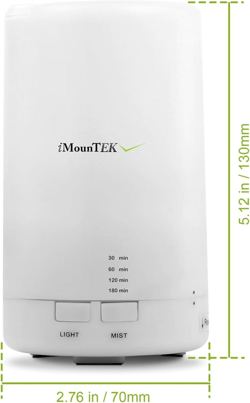 w/7 4 Settings Mini Cool Mist Humidifier Ultrasonic Aroma Essential Oil Diffuser Color LED Lights Timer for Office Home