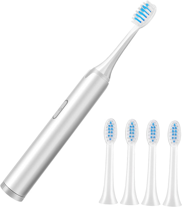 HOODANCOS Waterproof Electric Toothbrush for Adults Non-Rechargeable Soft Bristle Tooth Cleaner Portable Oral