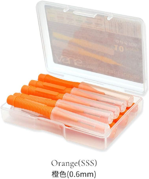 Portable Interdental Brush, 10PCS/Box for Traveling, 0.4-1.5MM Tooth Flossing Head Oral Dental Brush Tool