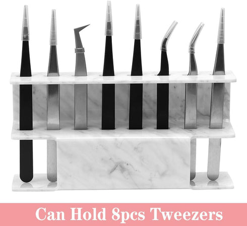 Lash Extension Supplies GEMERRY Tweezer Holder Stand Acrylic Display Storage for 8 Pcs Tweezers Accessories (Marbling)