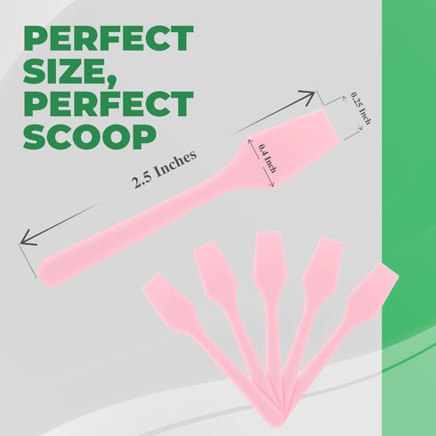 100 Pack 2.5 Inch Cosmetic Spatulas, Small Plastic Spatula for Cosmetics, Creams, and Crafts (Pink)