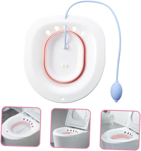 HAKIDZEL Portable Sitz Bath Basin with Anti-Spill Overflow Protection for Postpartum Care Perineal Relief and Menstrual