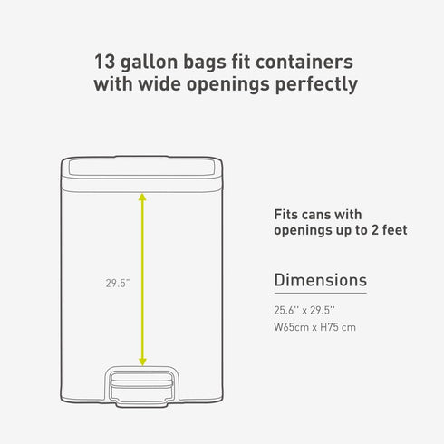 EKO Easy-Dispense Roll of 60 Count Extra-Strong Drawstring Kitchen Trash Bags, 13 Gallon Garbage Bags