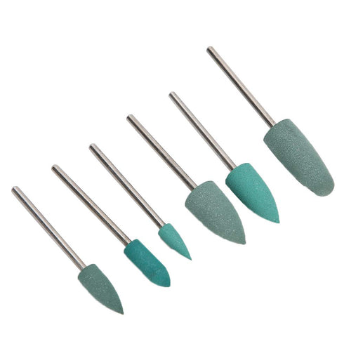 Nail Drill Bits Set, 6pcs Nail Polishing Grinding Machine Tools, Silicone Polisher for Acrylic Gel Nails, Manicure