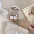 HLLMX 2 PCS Contact Lens Case Travel Holder Storage Box for Travel & Home (White, Khaki)