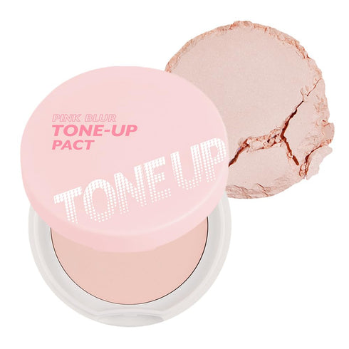 I'M MEME Compact - Tone-up Pact, Korean Pressed Setting Powder for Pink Blur Effect, Oil Control Face Powder (0.35 Oz)