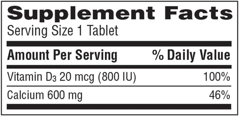Caltrate 600 Plus D3 Calcium and Vitamin D Supplement Tablets, 60 Count, Bone Health