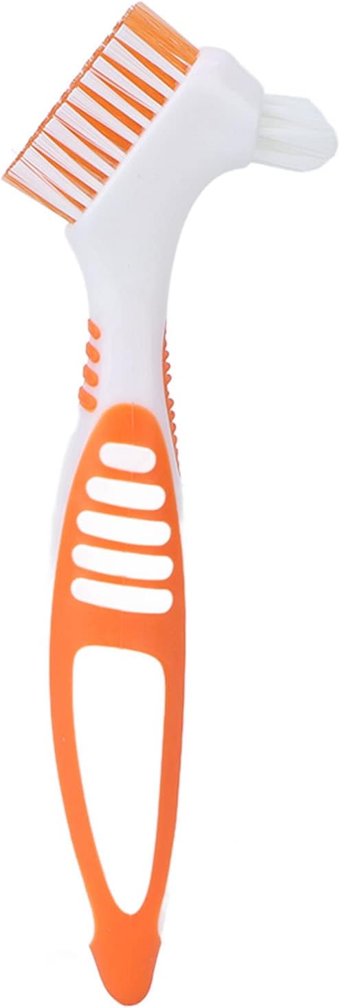 Denture Brush Denture Toothbrush Washing Brush Dual Head Tools for Denture Care and Oral Hygiene