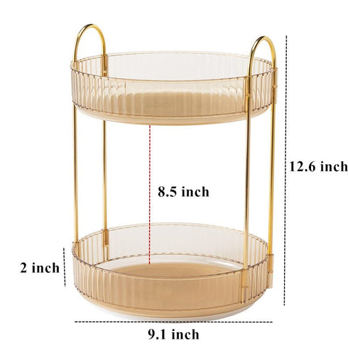 Makeup Organizer for Vanity, 360° Rotating Bathroom Organizer, High-Capacity Skincare Organizer for Dresser Countertop