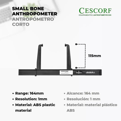 Innovare Small Bone Anthropometer Caliper, Plastic 164mm for Measuring Diameter of Elbow, Knee, Foot