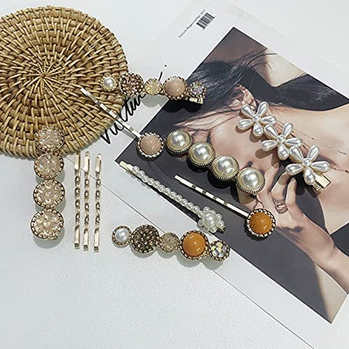 Mehayi 20 PCS Pearls Hair Clips Fashion Korean Style Acrylic Resin Hairpins for Women and Girls Headwear Accessories