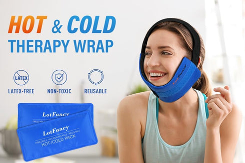 LotFancy Reusable Ice Packs for Injuries, 2 Gel Packs Wrap for Hot Cold Therapy, Knee, Neck, Ankle Pain Relief