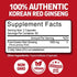 Herbtonics Korean Red Panax Ginseng 1500mg - Energy Supplement for Focus & Vitality - 120 Vegan Capsules