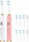 TSHAUBST 2 Pack Electric Toothbrush for Adults, Travel Electric Toothbrush Includes 10 Replacement