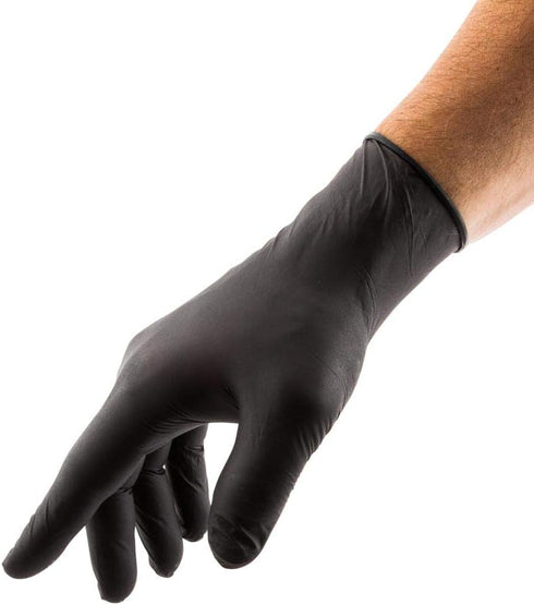 Restaurantware Extra Large Black Nitrile Gloves, Powder-Free Food Safe Gloves, Disposable and Recyclable, 100ct Box