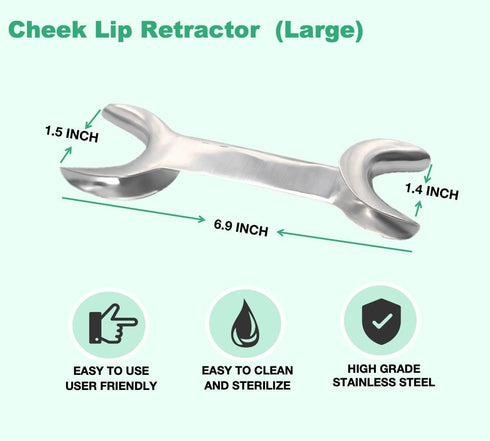 Stainless Steel Double Ended Photo Retractor Orthodontic Cheek Retractor for Photography