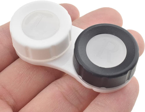 HAHIYO Contact Lens Case Kit with Mirror, Durable Leakproof Holder for Left/Right Eyes, 2 Pack