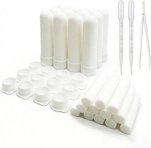 ZIOJOVK 12 Sets Essential Oil Aromatherapy Tubes Inhaler Sticks Blank Nasal Inhalers(12 Complete