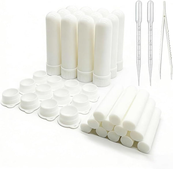 ZIOJOVK 12 Sets Essential Oil Aromatherapy Tubes Inhaler Sticks Blank Nasal Inhalers(12 Complete