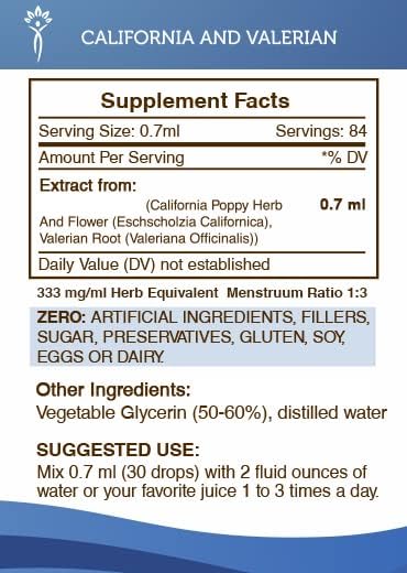 Secrets of the Tribe California and Valerian Tincture, Alcohol-Free Extract, 2 oz