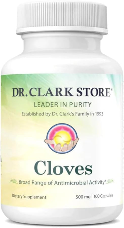 Dr Clark Cloves Healthcare Supplement, 500 mg, 100 Pure Gelatin Capsules