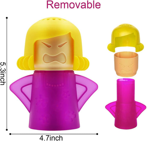 Abnaok Microwave Cleaner, 2 PCS Angry Mama Steam Cleaner, Easily Clean in Minutes with Vinegar and Water