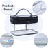 Clear Makeup Case, Transparent Double Layer Toiletry Bag, Waterproof PVC Travel Cosmetic Case for Skincare (Black)