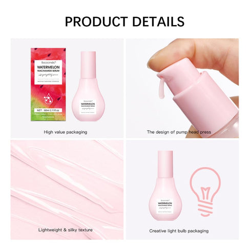 Watermelon Moisturizer Facial Serum, Hydrating Glow Priming Liquid Highlighter for Skin