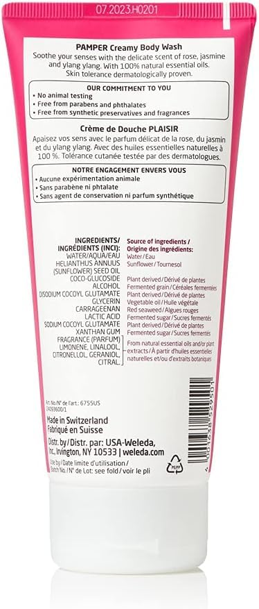 Weleda Aroma Essentials Pamper Creamy Body Wash, Parabens Free, 6.8 Fluid Ounce