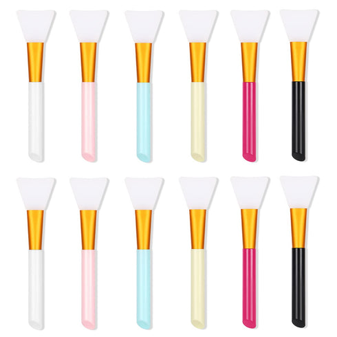 Silicone Face Mask Brush, 12 Pcs Soft Silicone Facial Mud Mask Applicator Beauty Tool